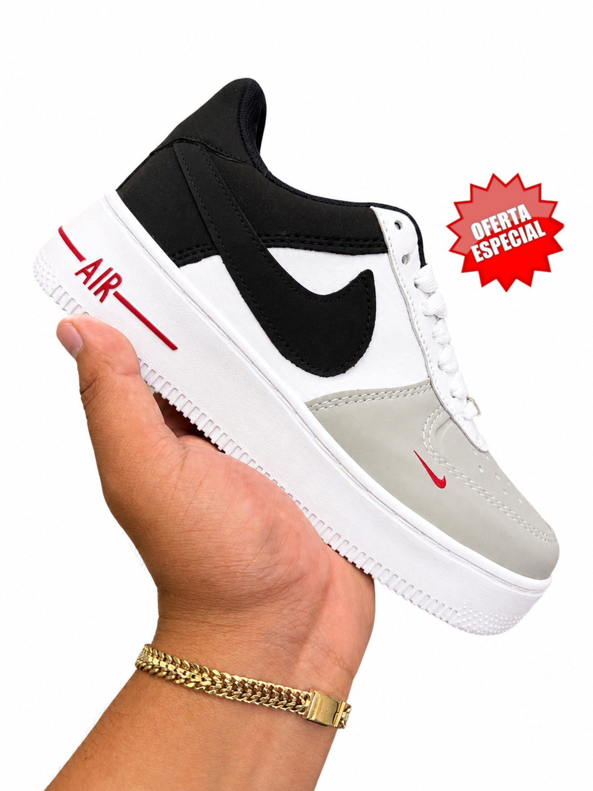 AF1 GRIS BLANCO NEGRO BOOK