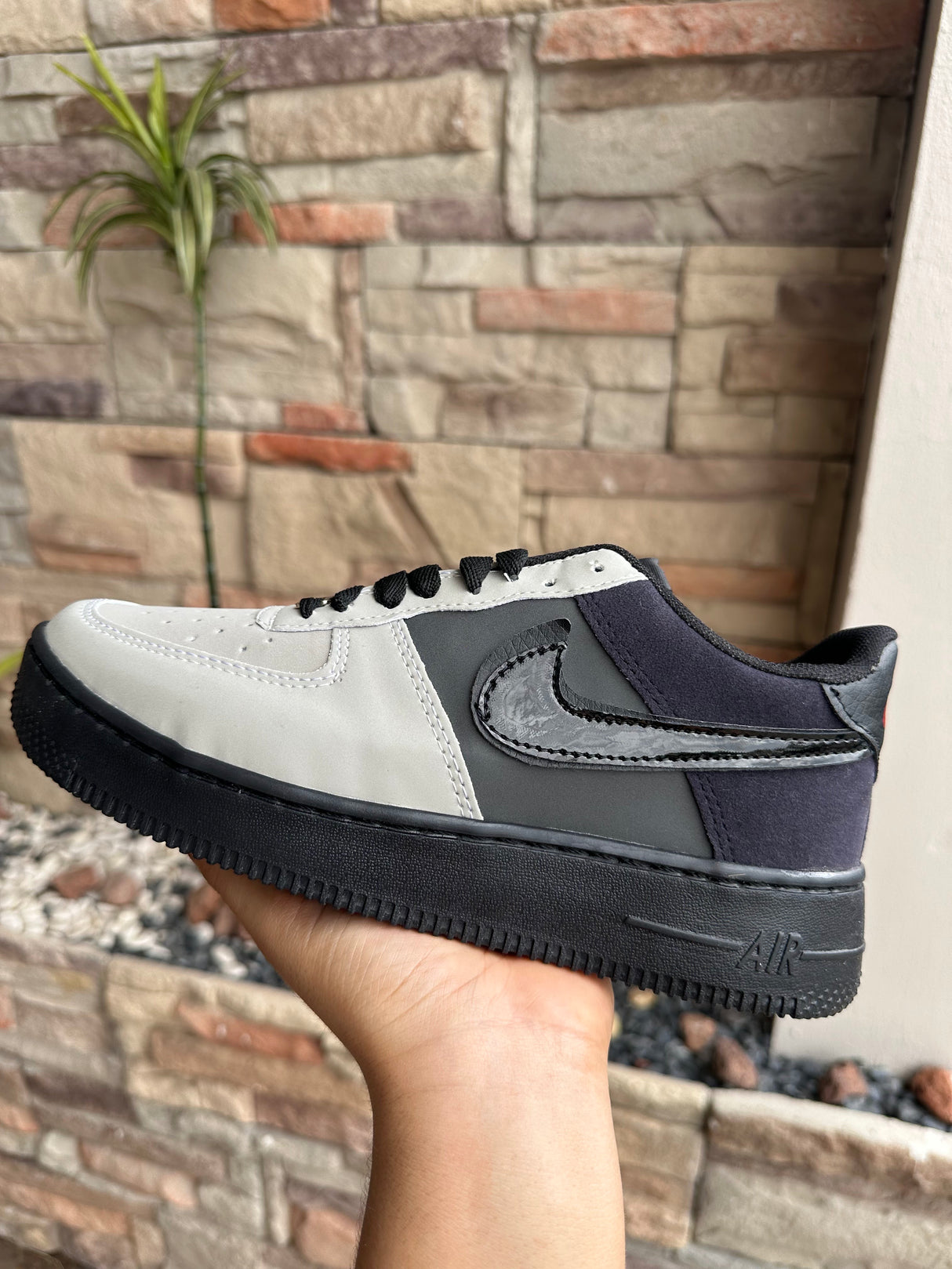 AF1 GRIS OXFORD NEGRO