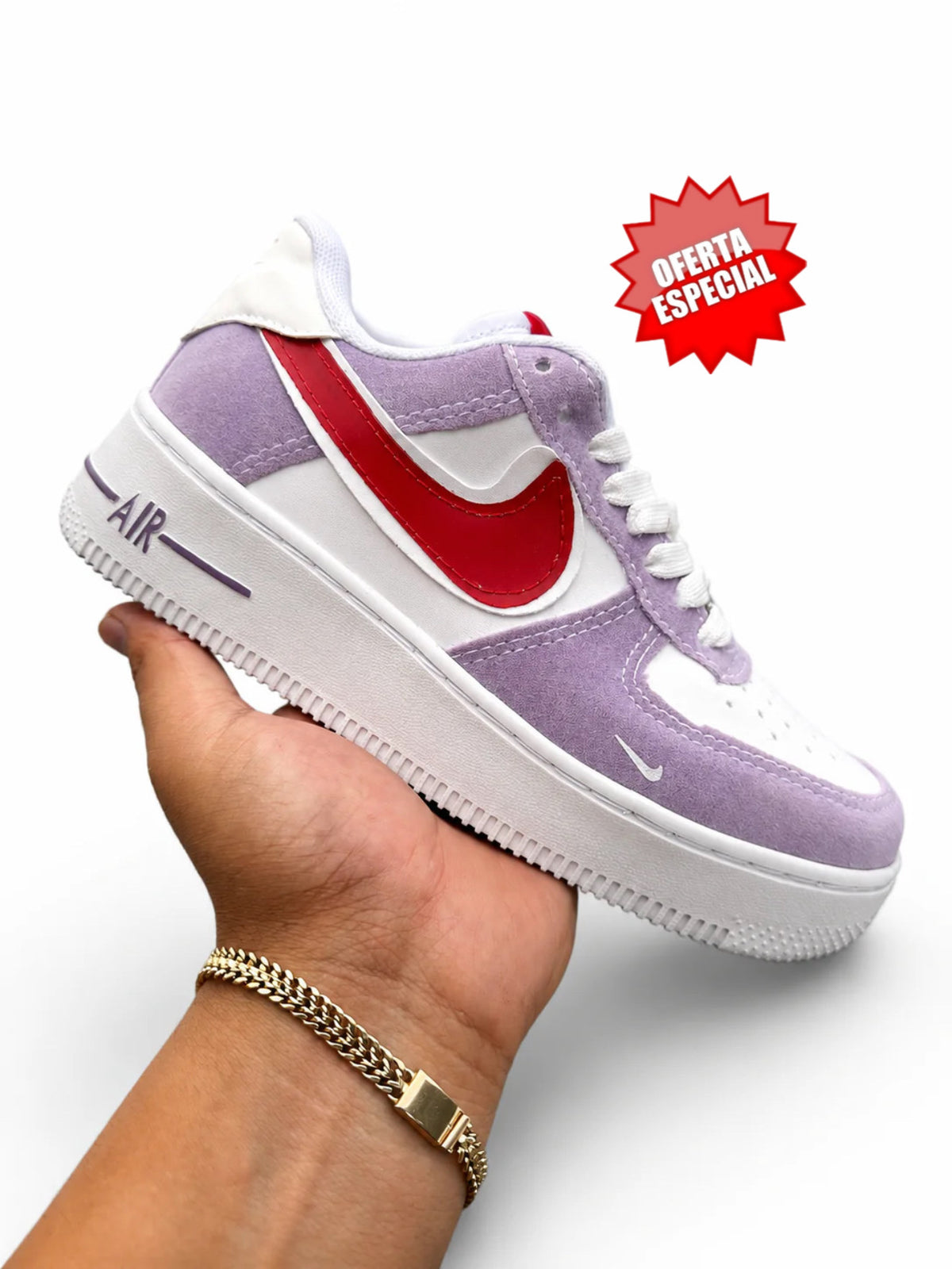 AF1 LILA BLANCO ROJO