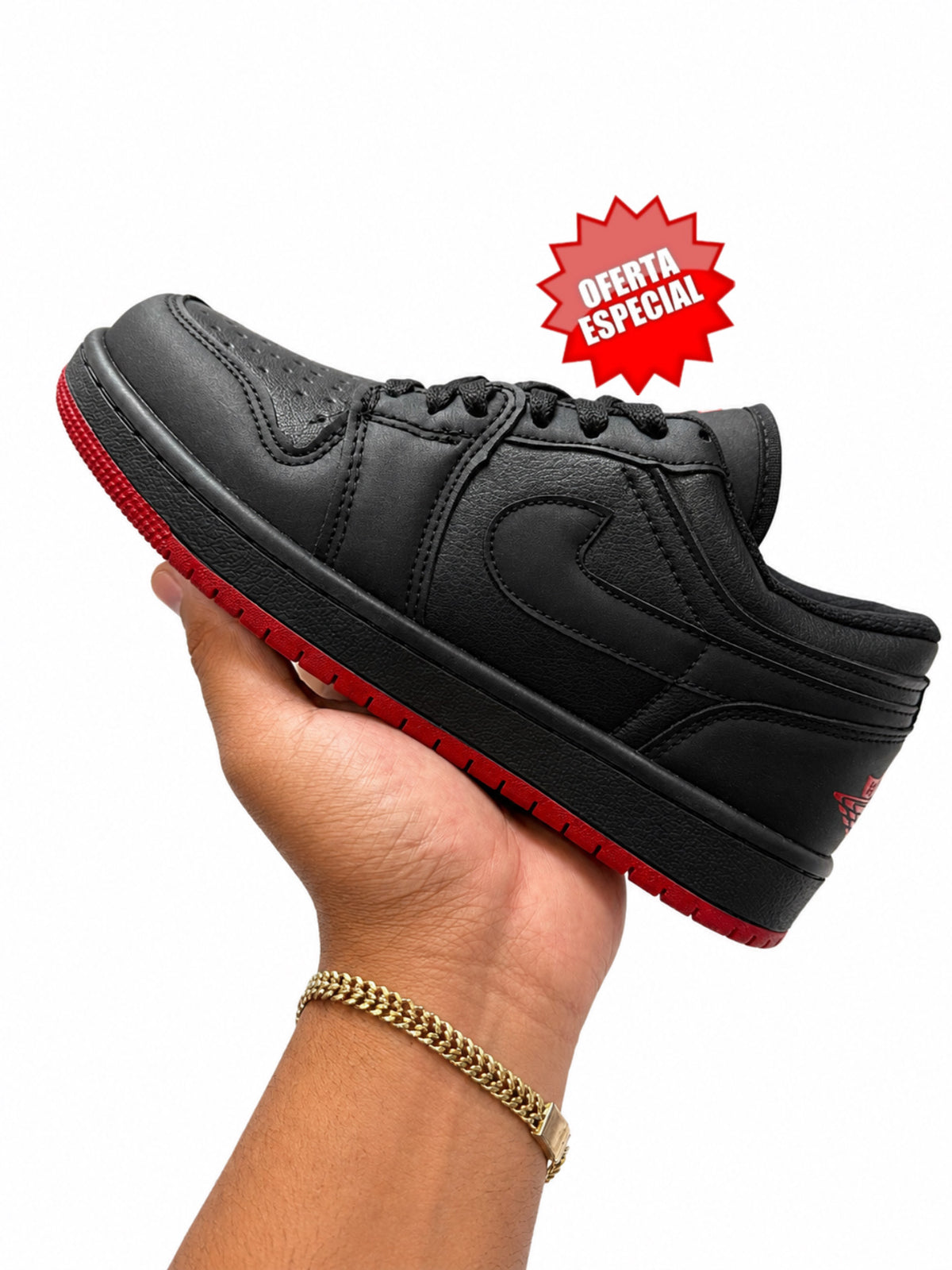 JORDAN 1 LOW NEGRO ROJO