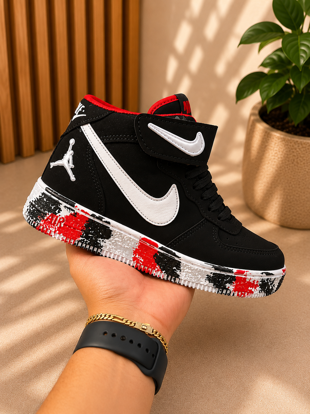 AF1 BOTA NEGRO CHISPAS