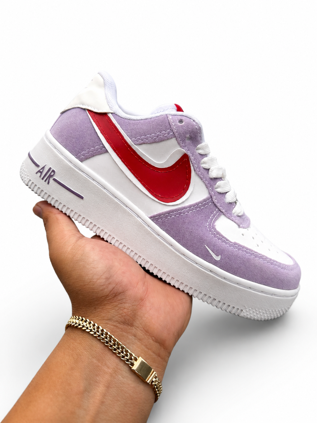 AF1 LILA BLANCO ROJO