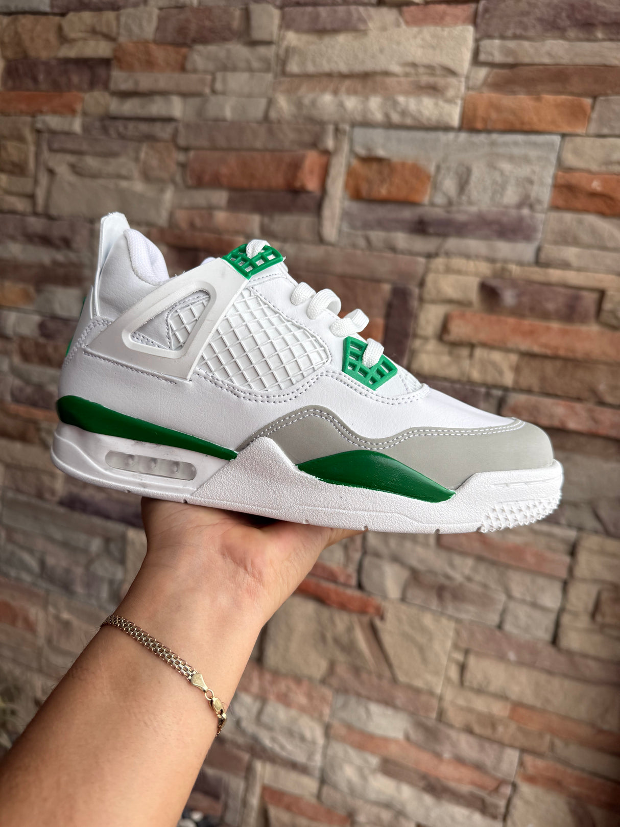 RETRO 4 BLANCO GRIS VERDE