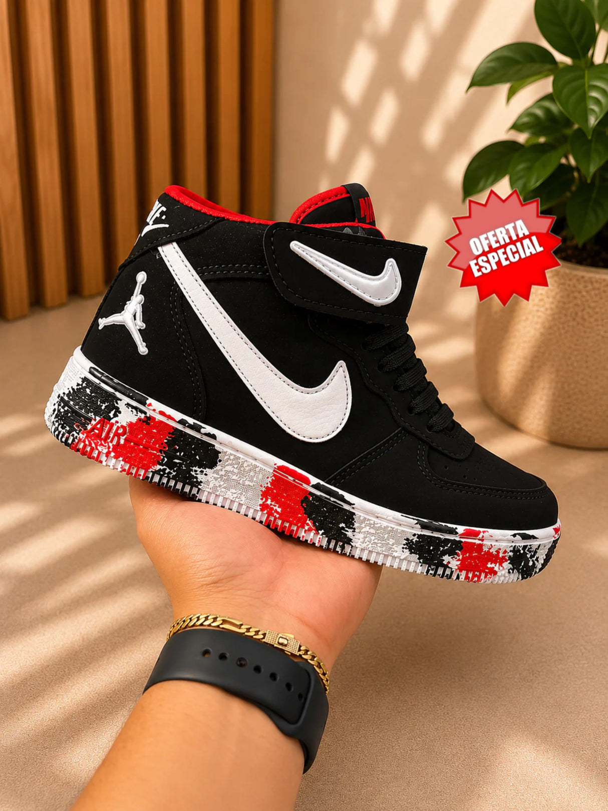 AF1 BOTA NEGRO CHISPAS