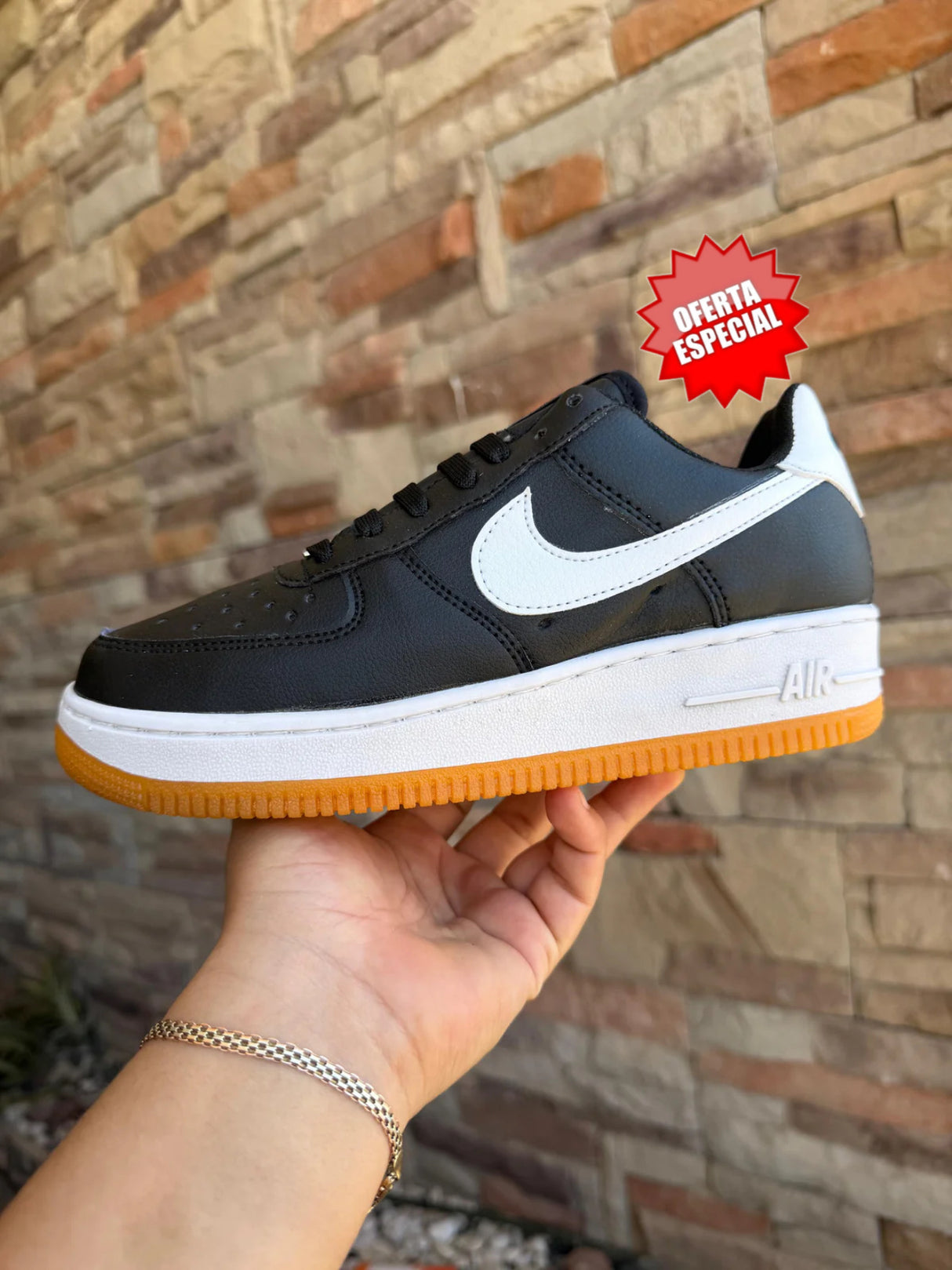 AF1 NEGRO BLANCO ÁMBAR_