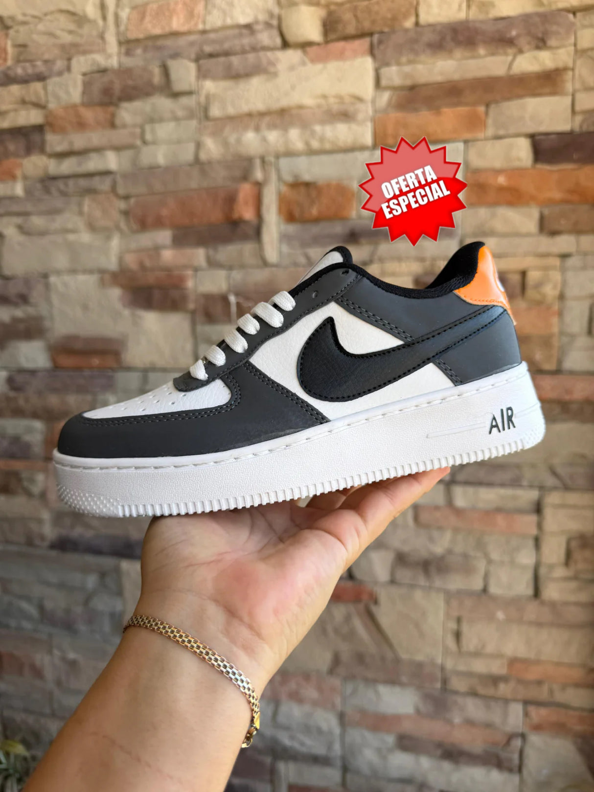 AF1 OXFORD NEGRO NARANJA_