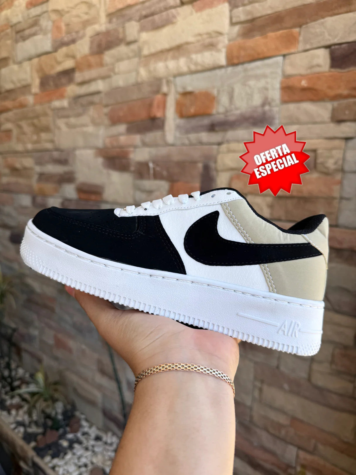 AF1 NEGRO BLANCO CAFÉ_