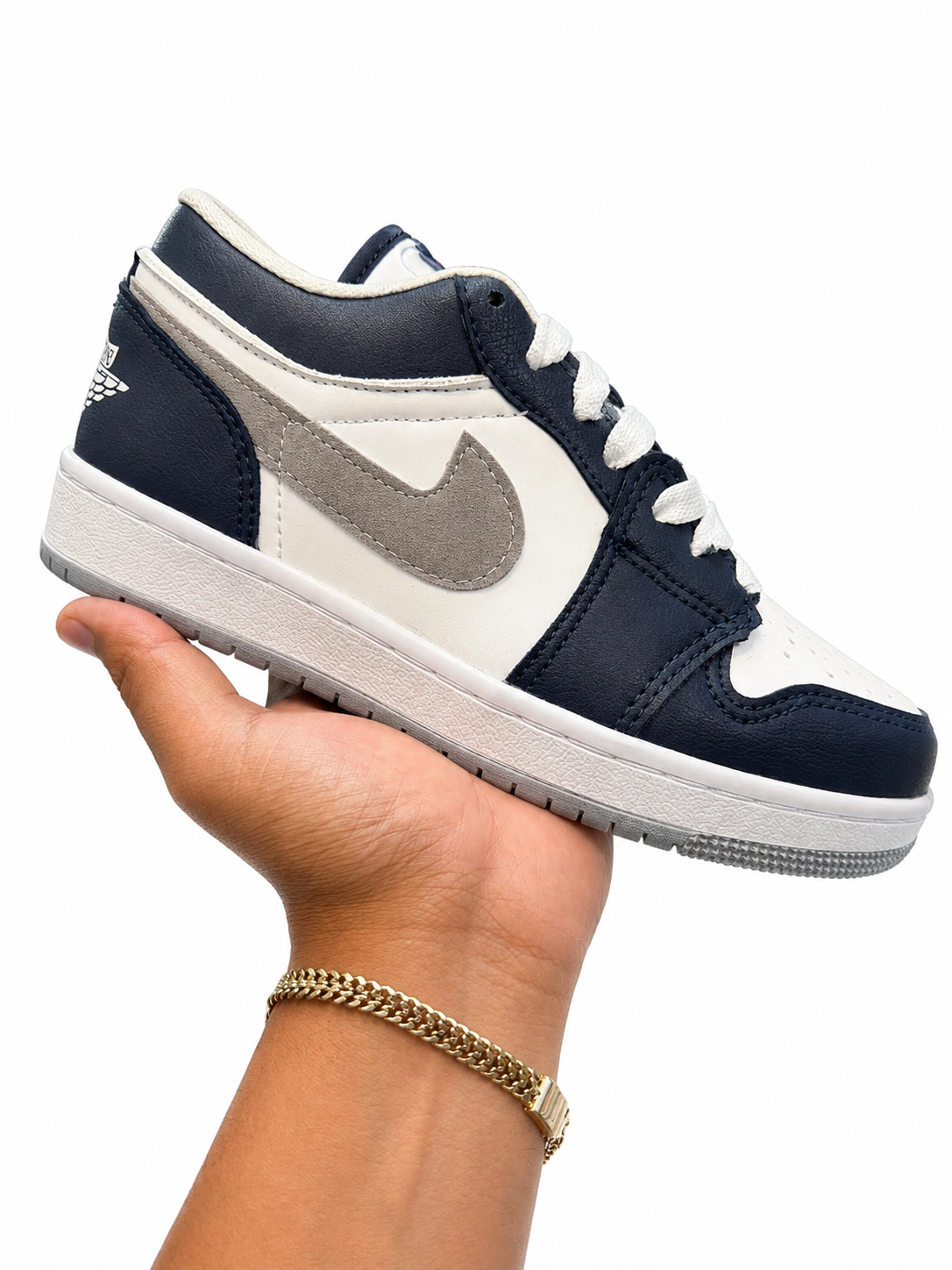 JORDAN 1 LOW MARINO GRIS BLANCO
