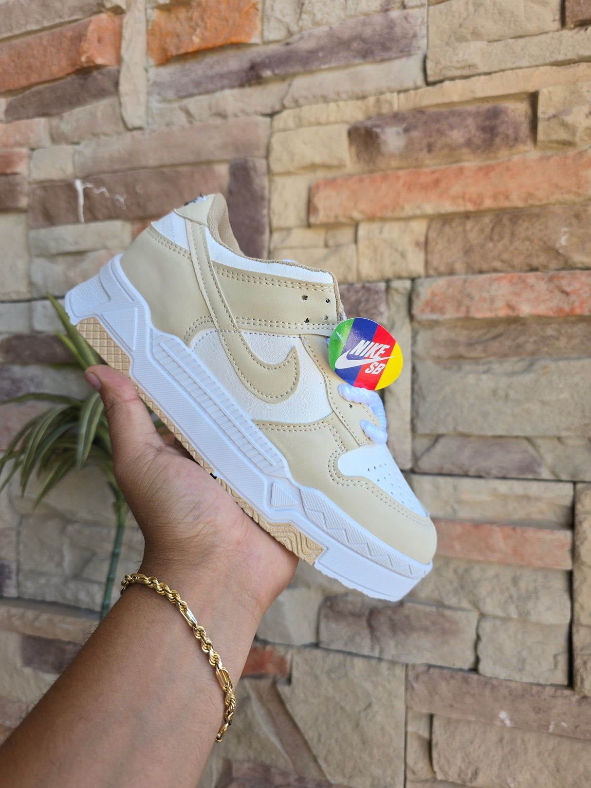 DUNK PTF BEIGE BLANCO